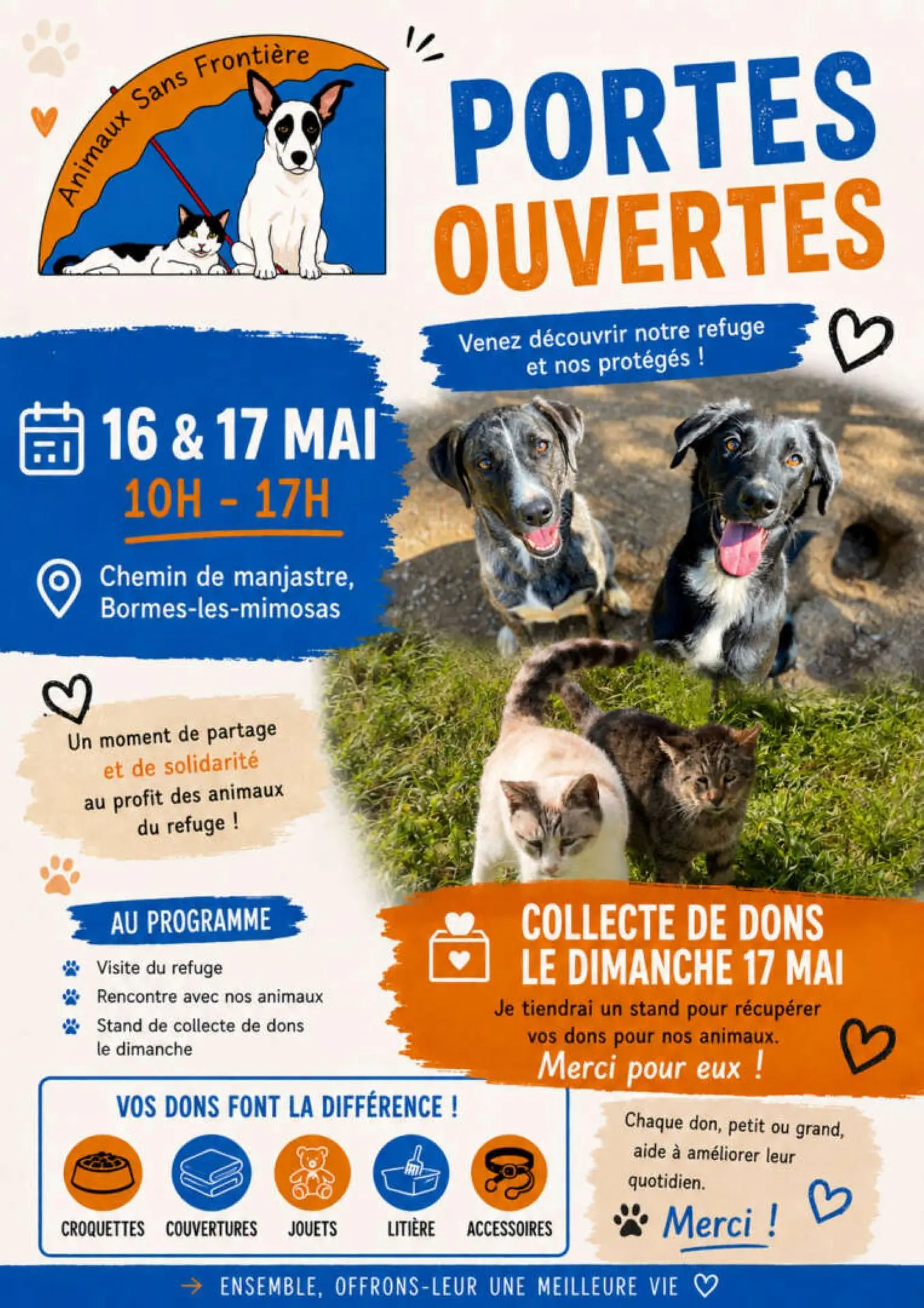 Journées Portes Ouvertes au refuge animalier de Manjastre