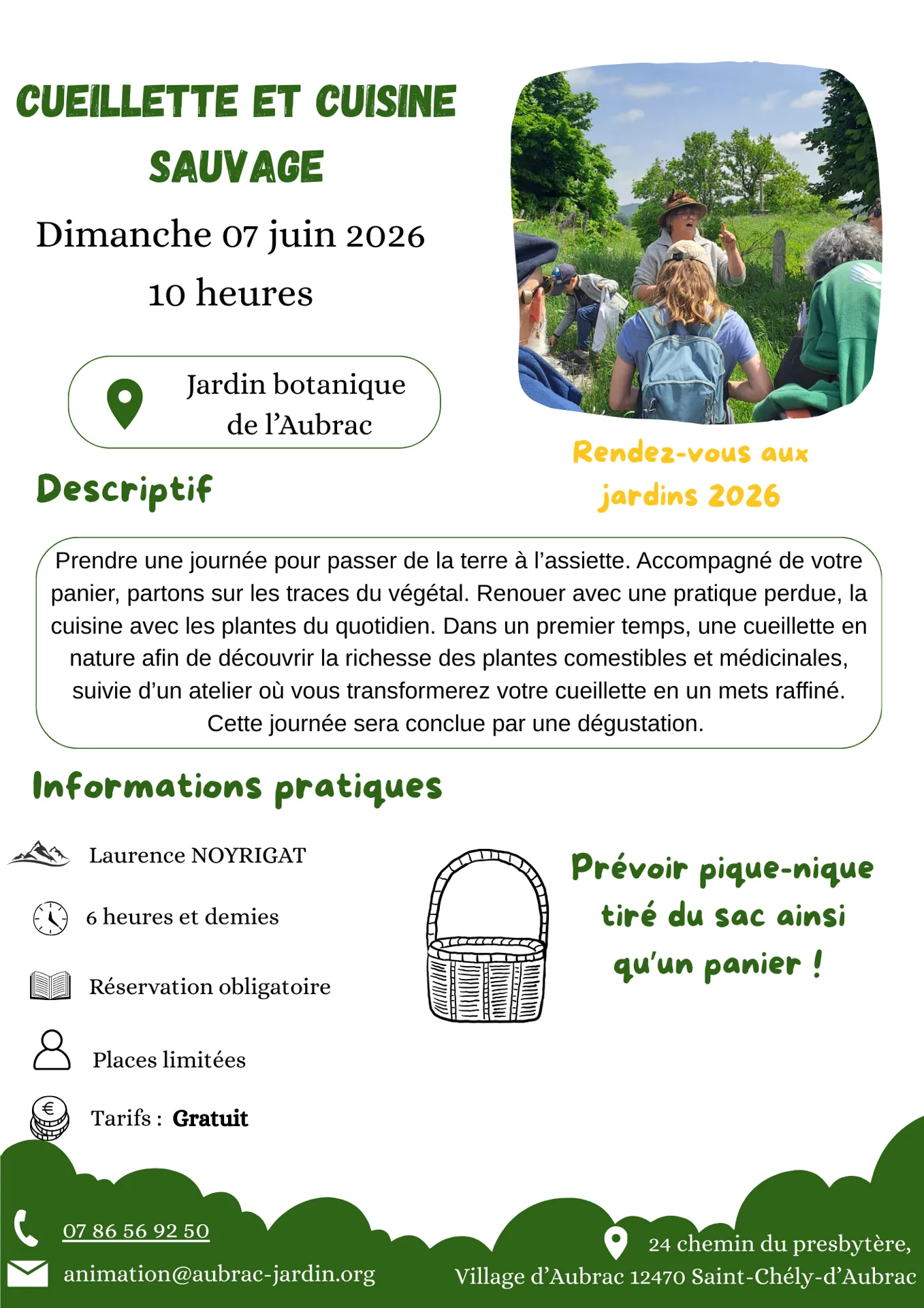 Rendez-vous aux jardins : « cueillette et cuisine sauvage »