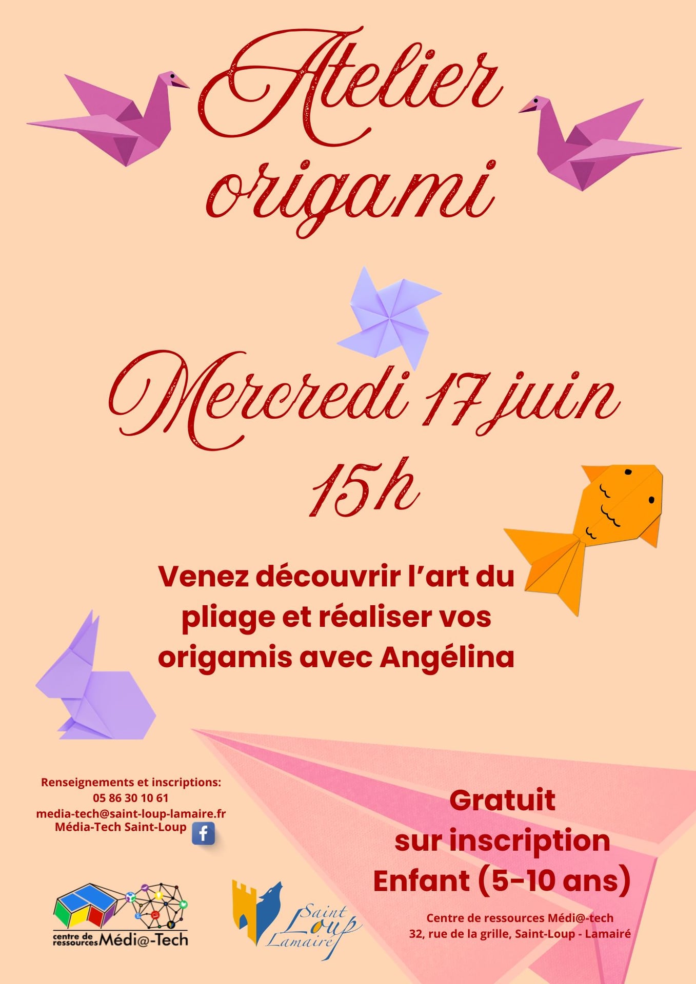 Atelier origami, à la Médi@tech