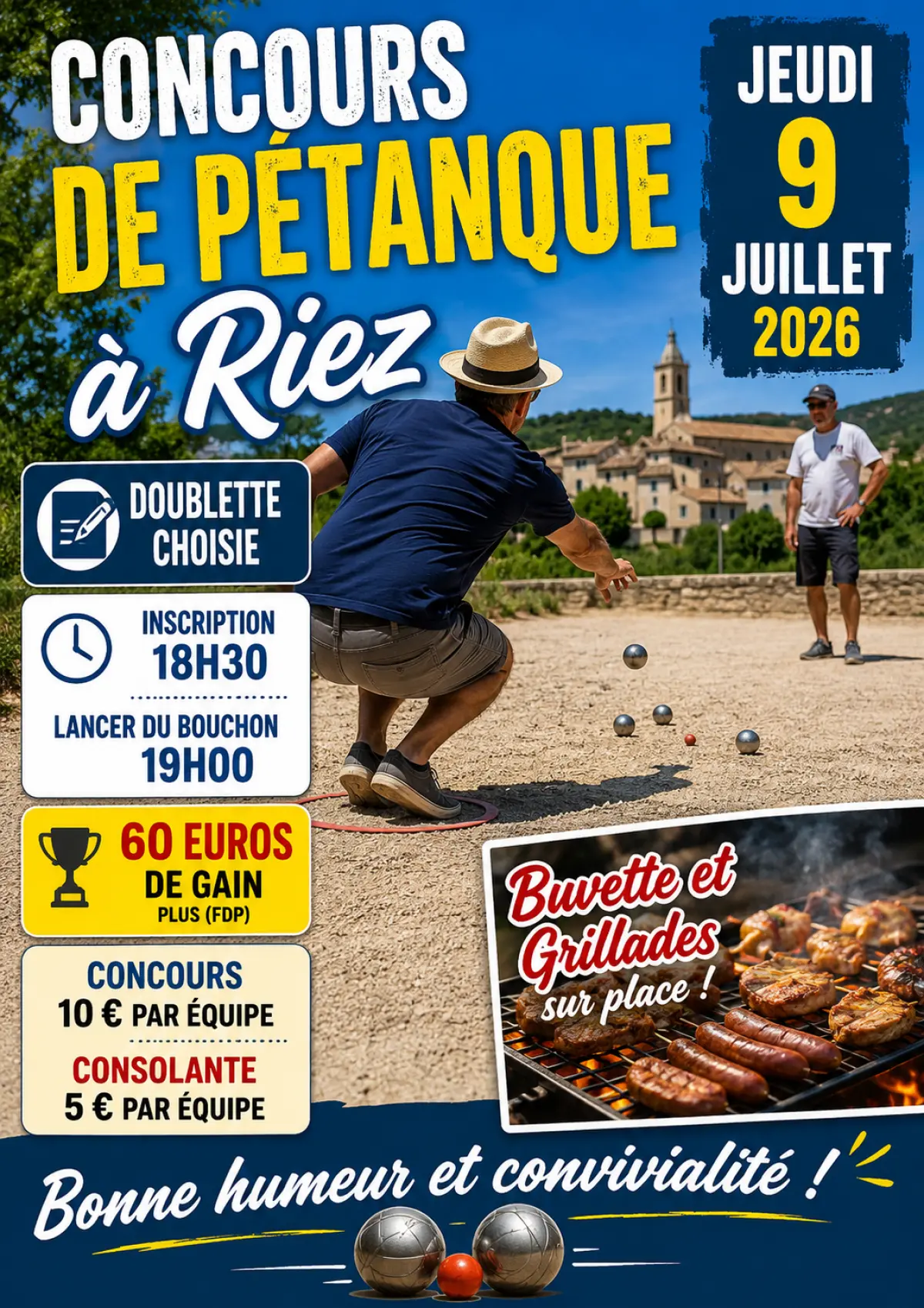 Concours de pétanque nocturne