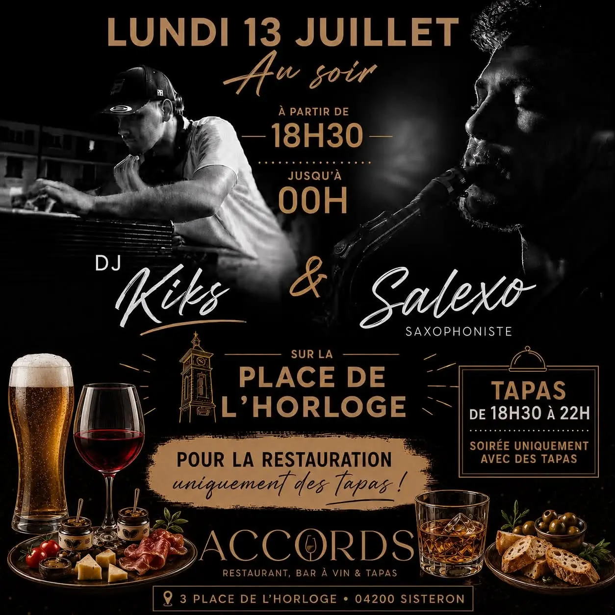 Soirée musicale au Restaurant Accords, Bar à vin & Tapas