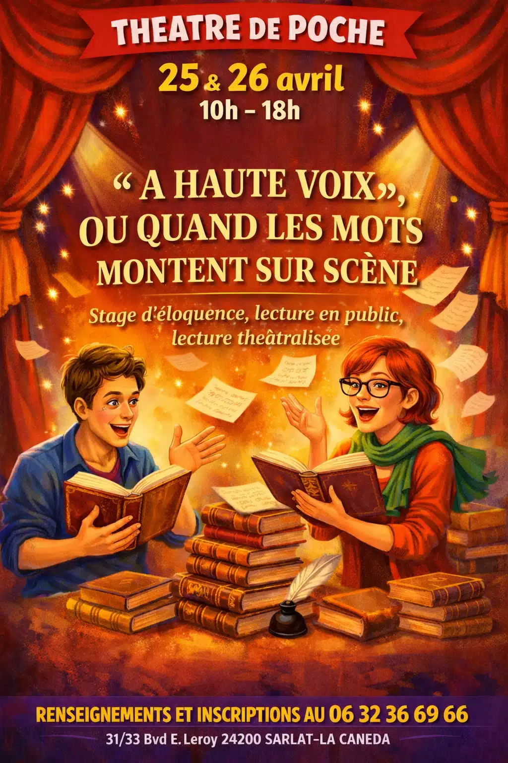 Stage d'Éloquence : « À HAUTE VOIX, OU QUAND LES MOTS MONTENT SUR SCÈNE »