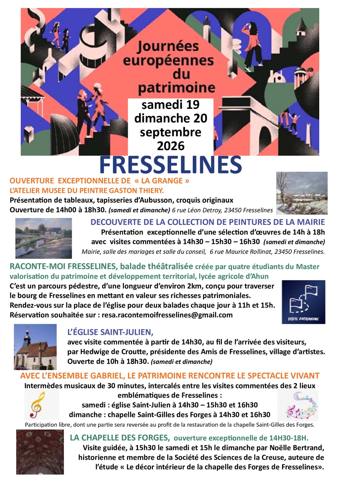 Journées du patrimoine à Fresselines