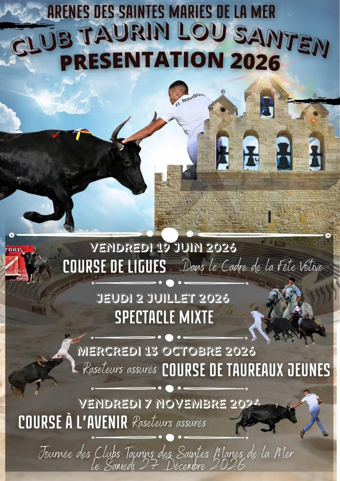 Courses camarguaises organisées par le Club Taurin Lou Santen