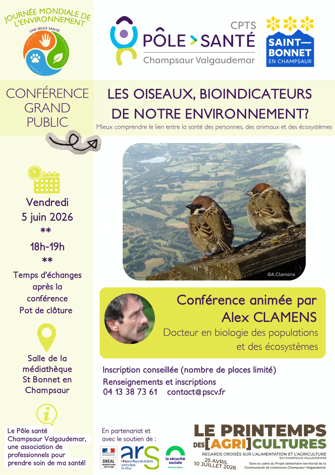 Conférence "Les oiseaux, des bioindicateurs de notre environnement ?"