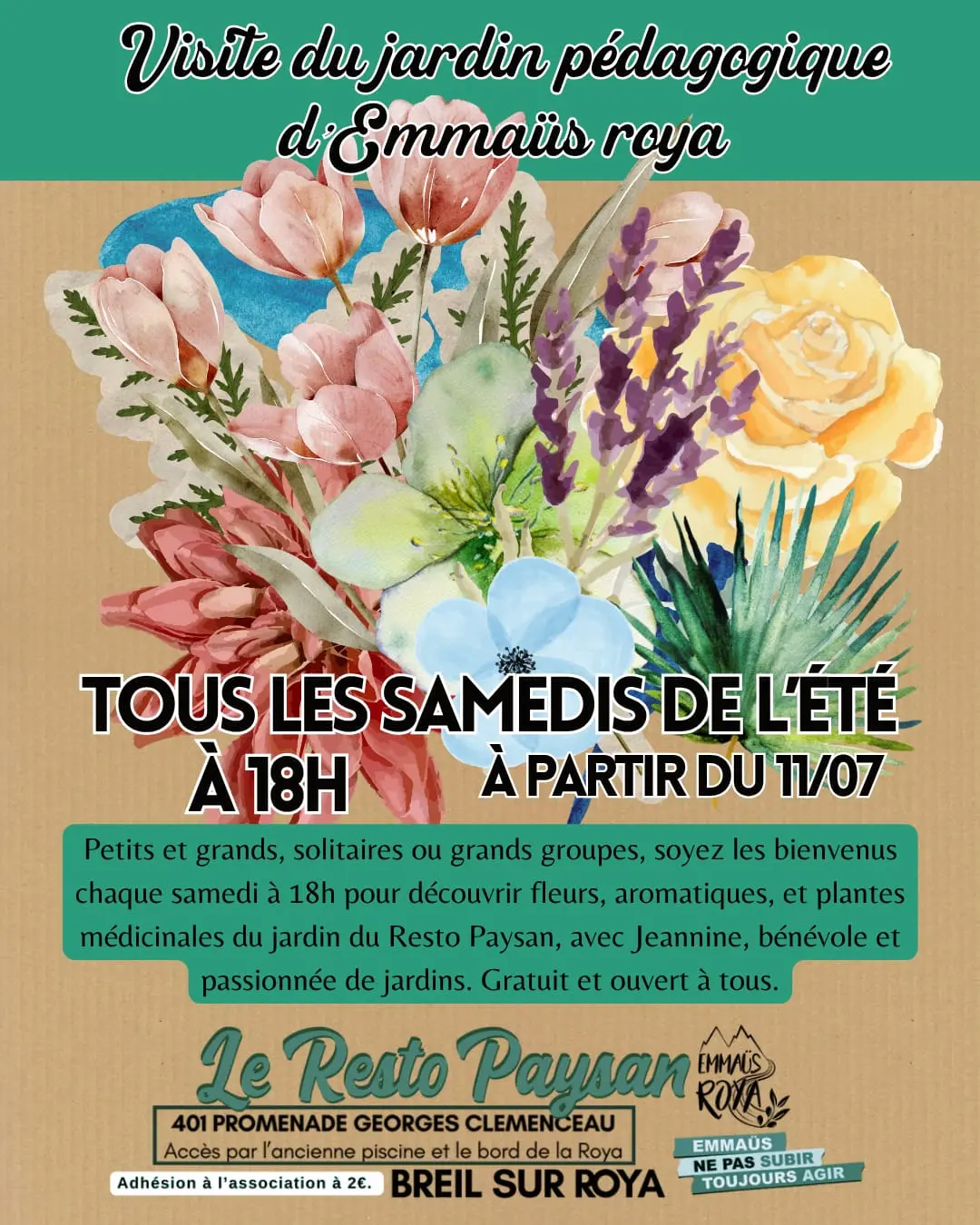 Resto paysan: Visite du jardin pédagogique d'Emmaus Roya