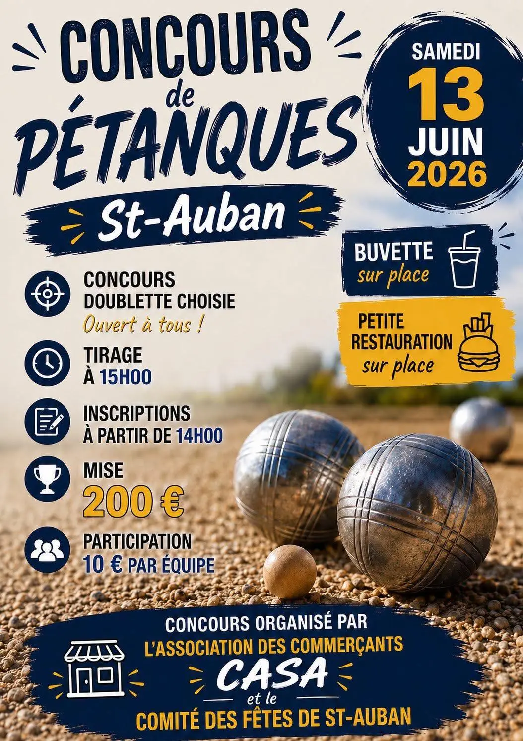 Concours de pétanque à Saint-Auban
