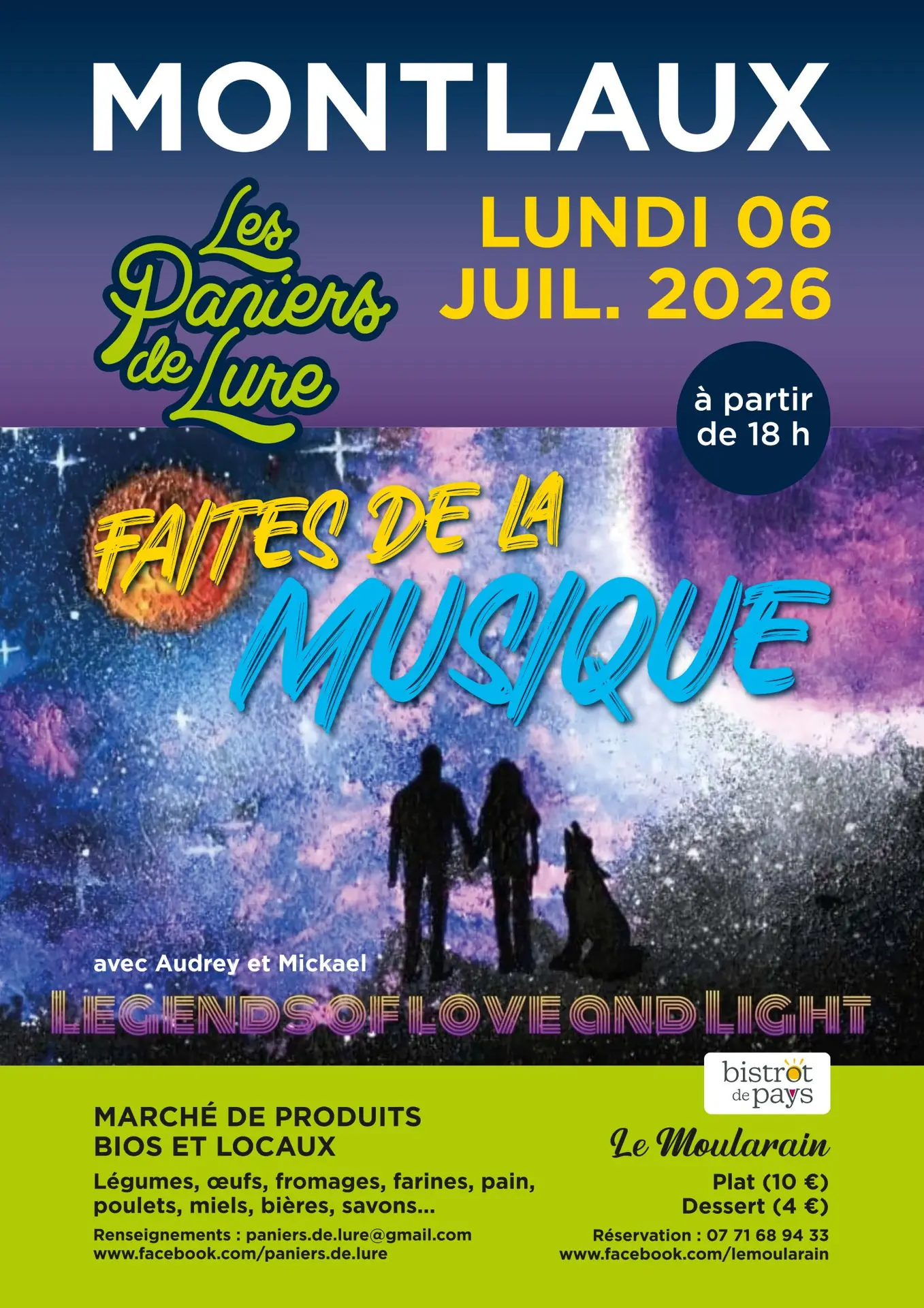 Marché de producteurs et fête de la musique avec Legends of love and light