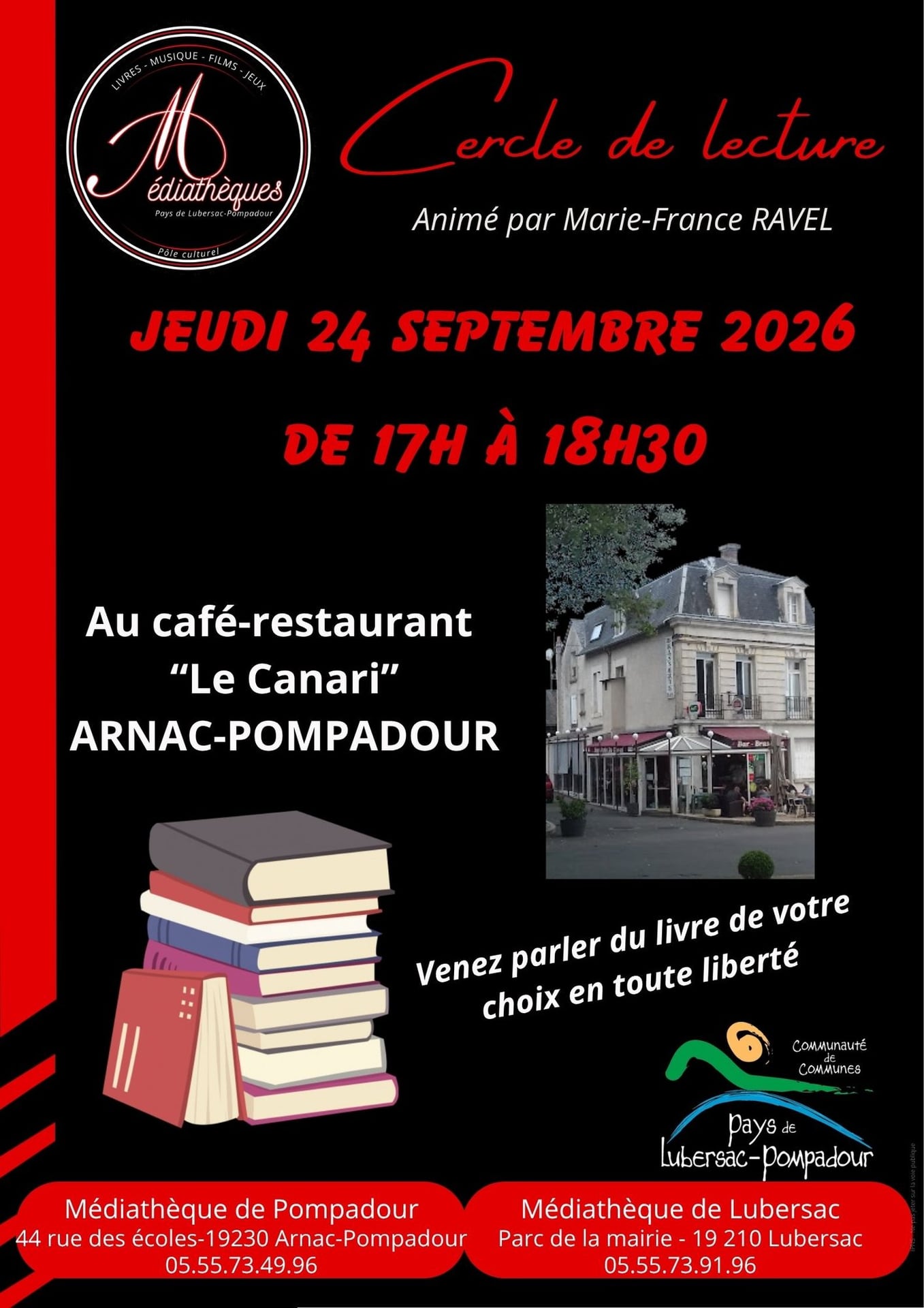 Cercle de lecture à la brasserie "Le Canari"