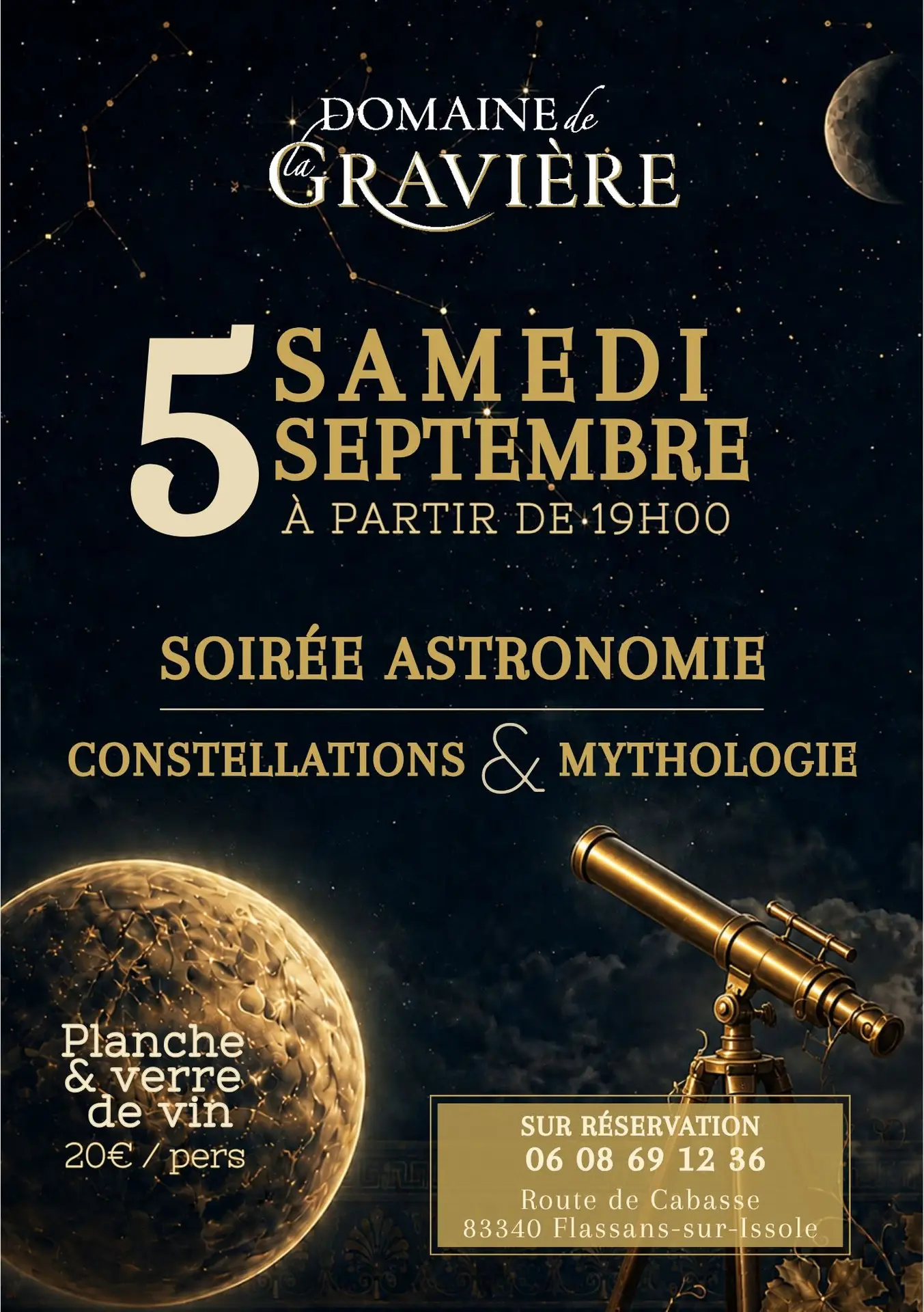 Soirée astronomie au domaine de La Gravière
