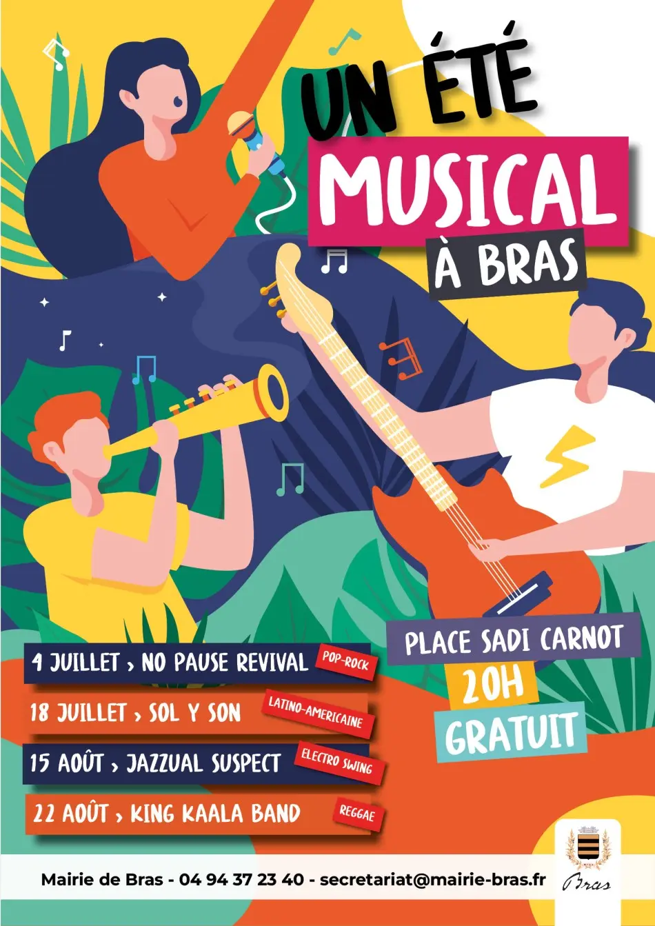 Concert : No pause revival - musique pop rock | Un été musical à Bras