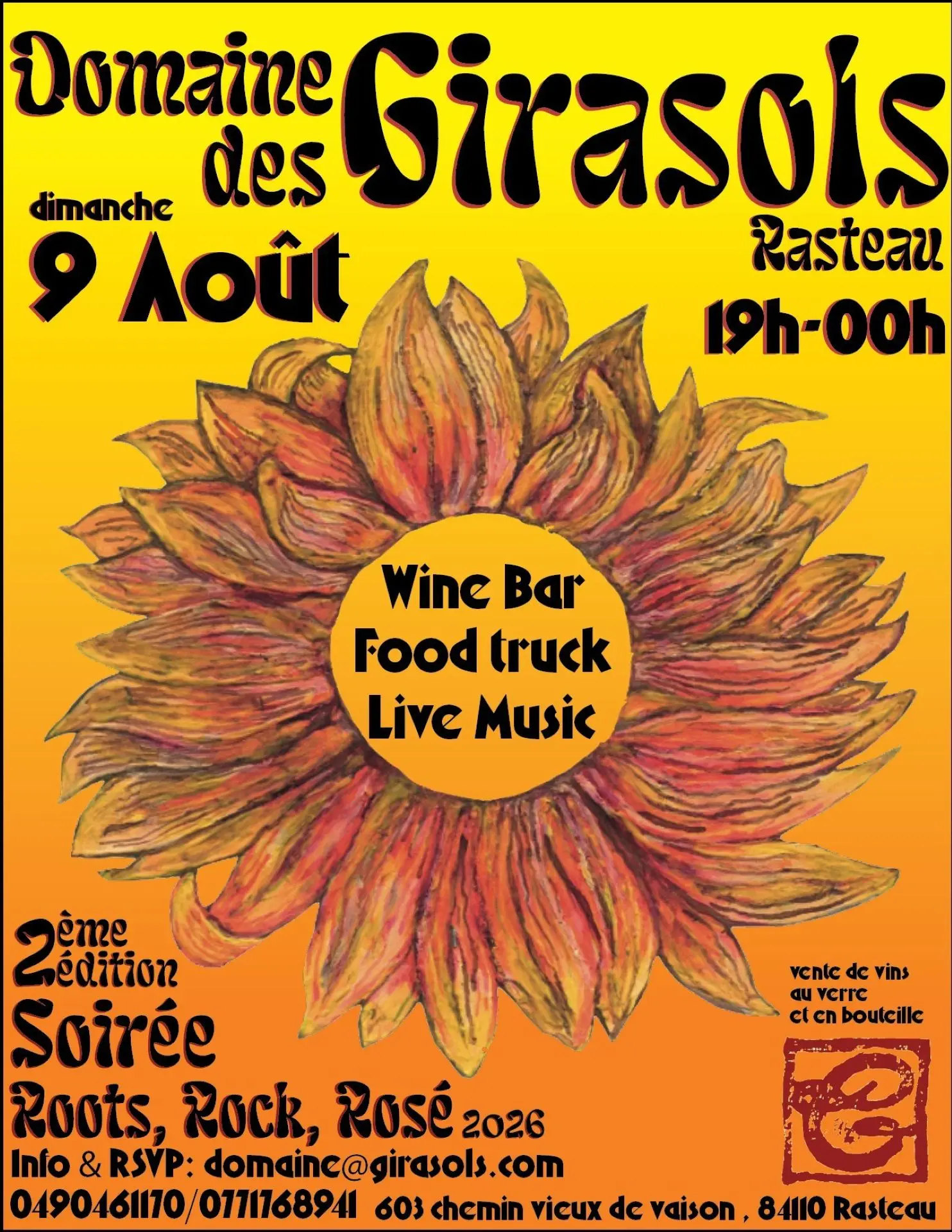Soirée "Roots, Rock, Rosé" - domaine des Girasols