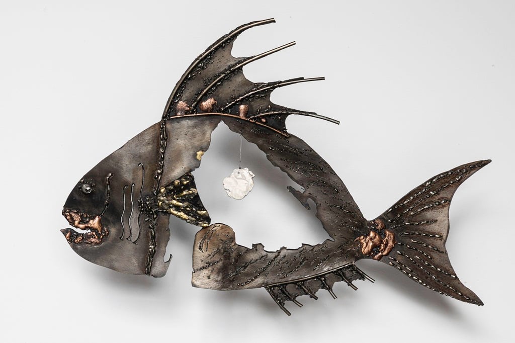 Exposition de sculptures marines métal et peintures