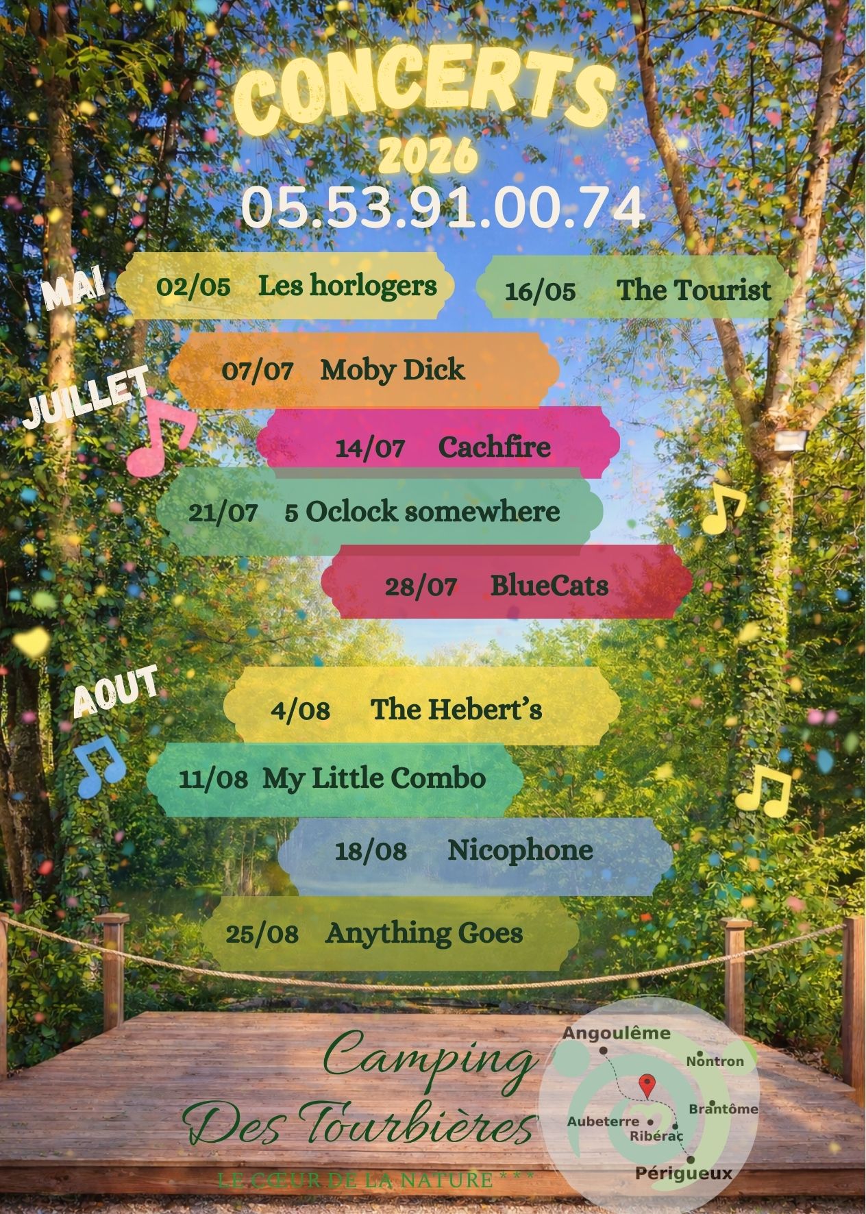 Concert au camping des Tourbières : Moby Dick