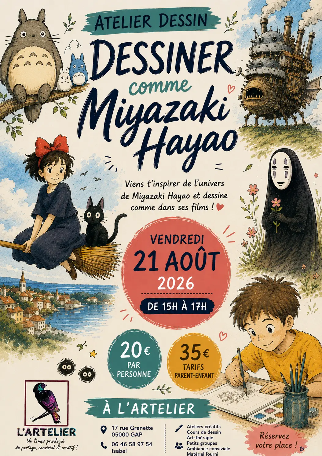 Atelier dessin Miyazaki Hayao