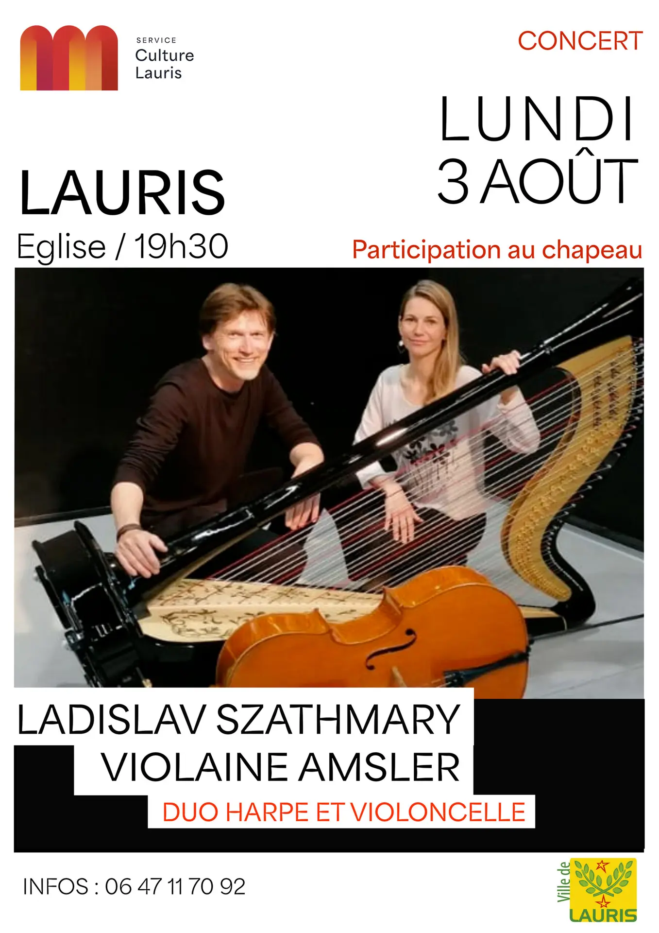 Concert Duo harpe et violoncelle