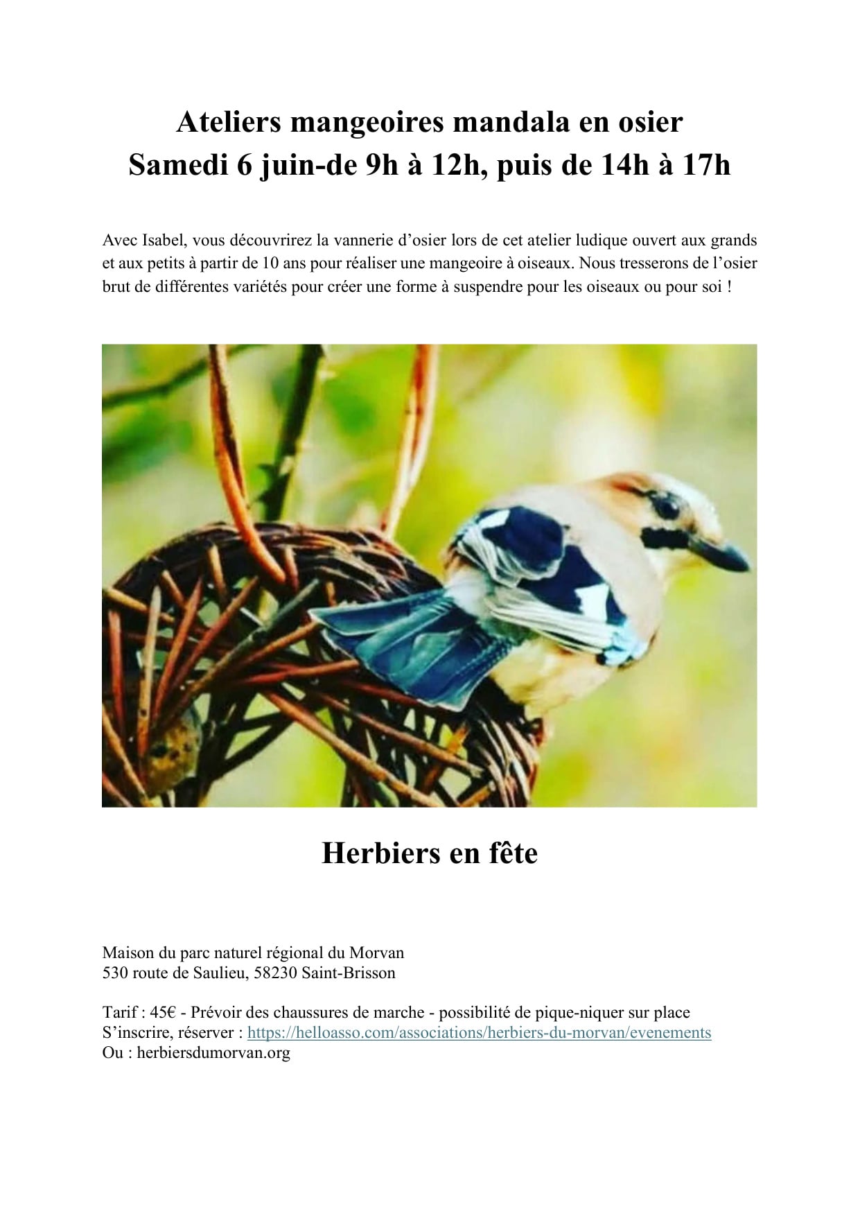 Atelier Mangeoires Mandala en Osier