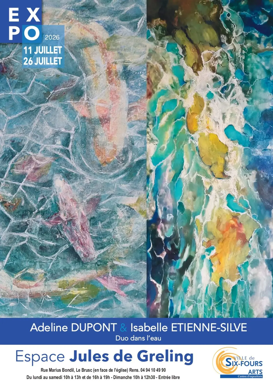 Exposition "Duo dans l'eau" de Adeline Dupont & Isabelle Etienne-Silve