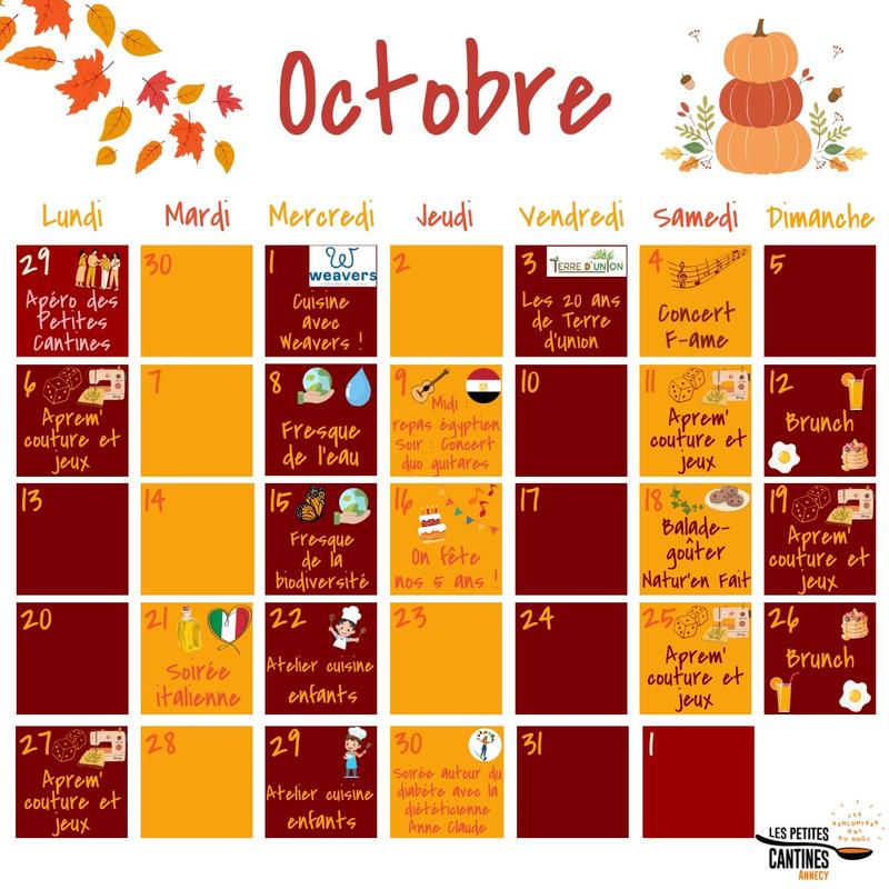 Événements les petites cantines d Annecy octobre