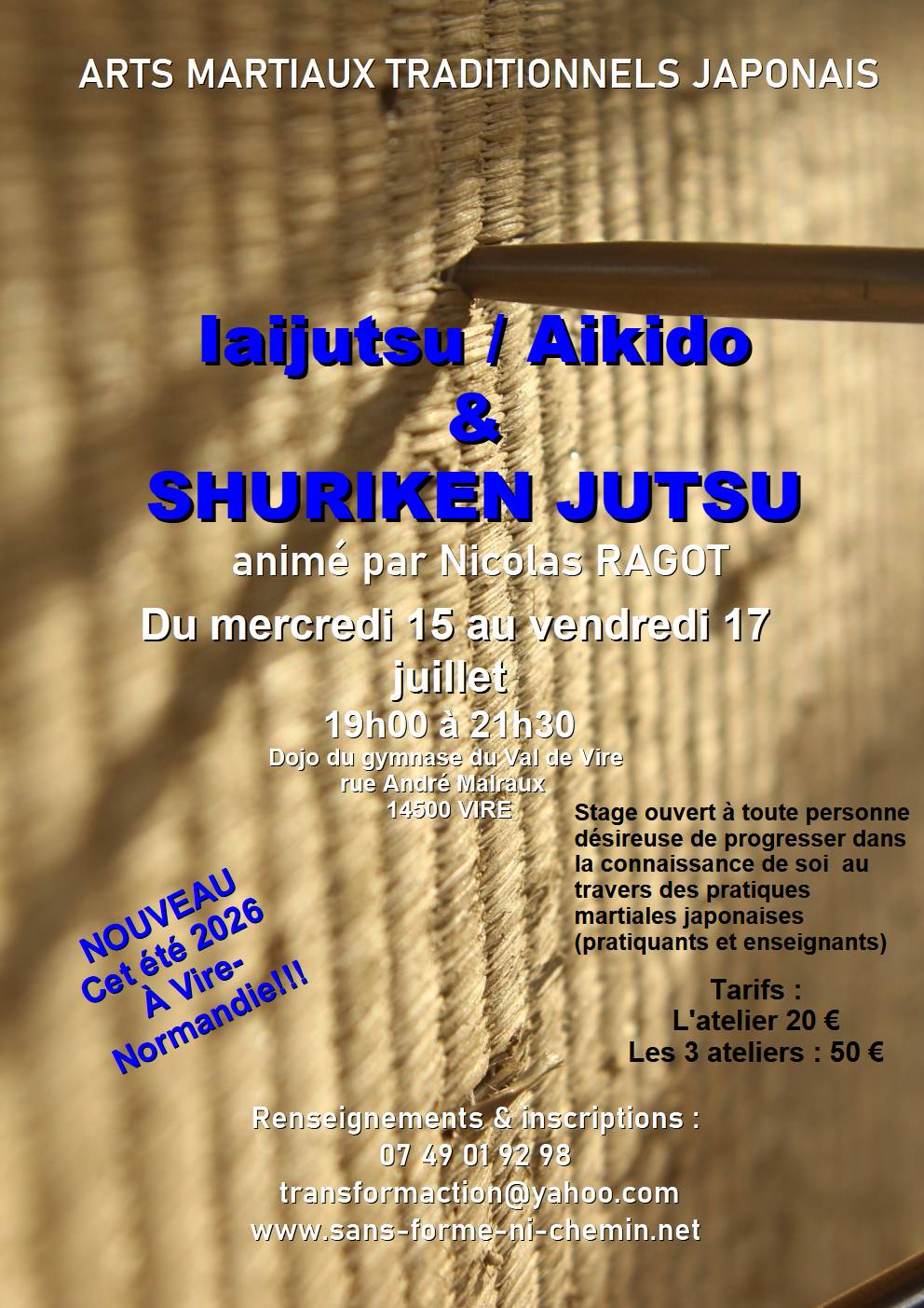 Stage : Arts martiaux traditionnels japonais à Vire Normandie
