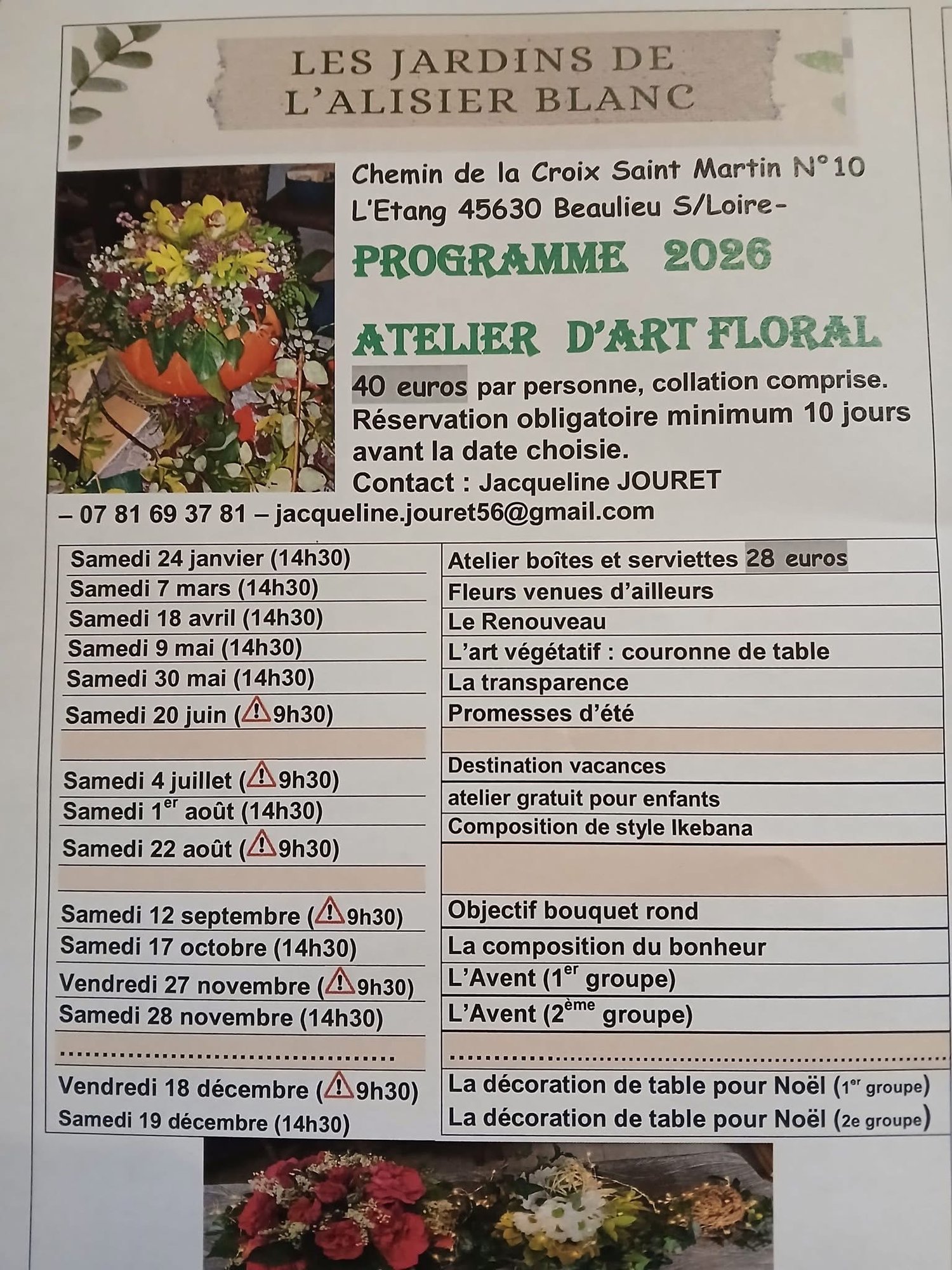 Atelier d'art floral