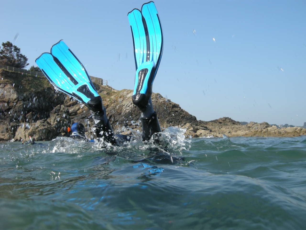Palmes au pied pour une balade aquatique