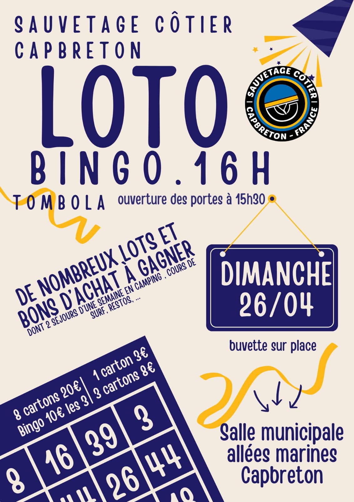 Loto du Capbreton Sauvetage Côtier