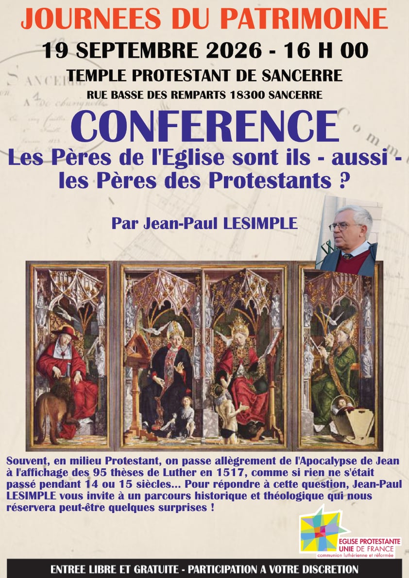 [JEP] Conférence au Temple Protestant de Sancerre