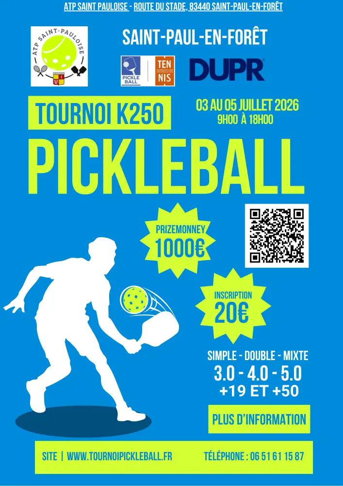 TOURNOI DE PICKLEBALL K 250