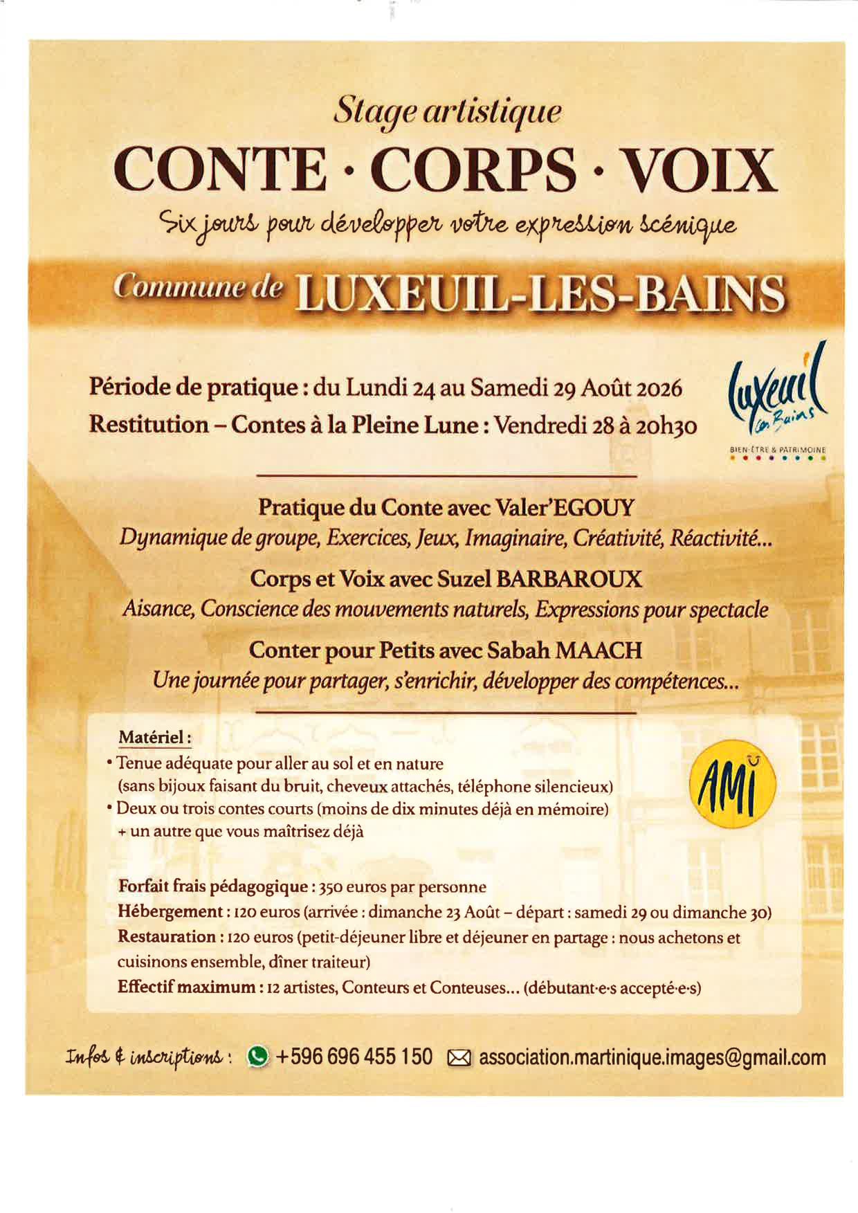 Stage artistique : Conte, corps, voix