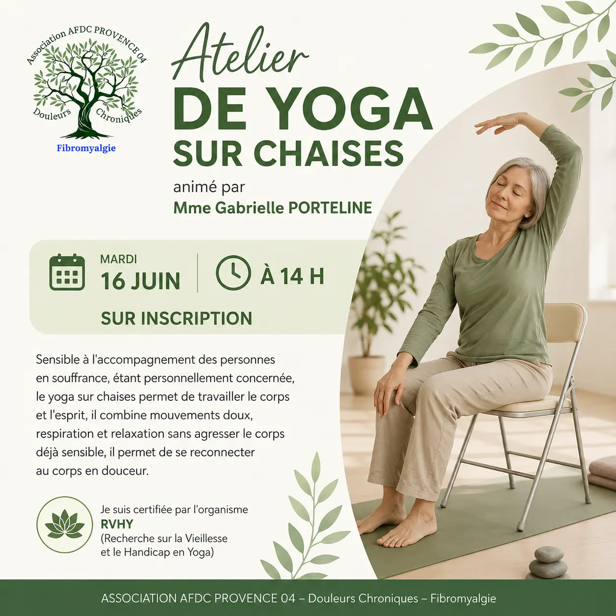 Atelier AFDC Yoga sur Chaises