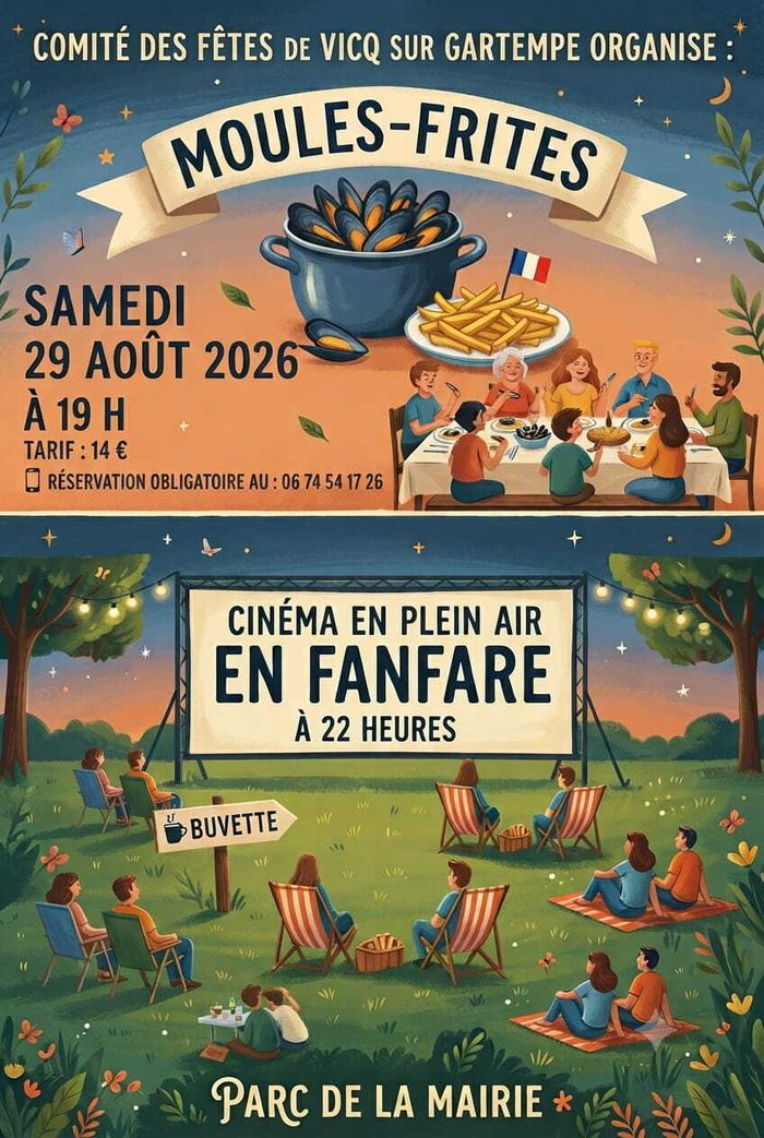 Moules frites et cinéma plein air