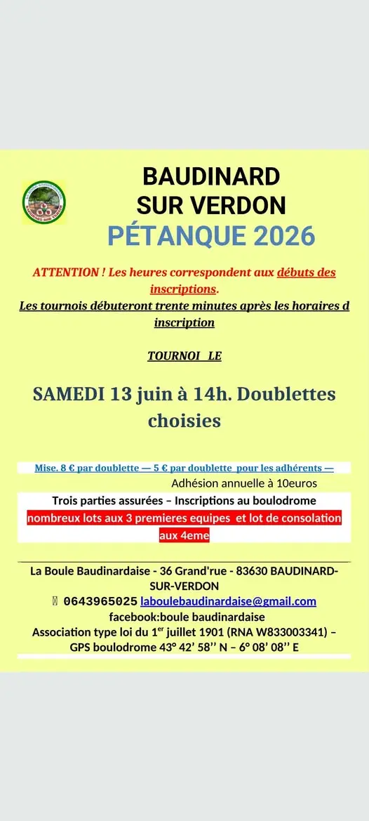 Tournois de pétanque