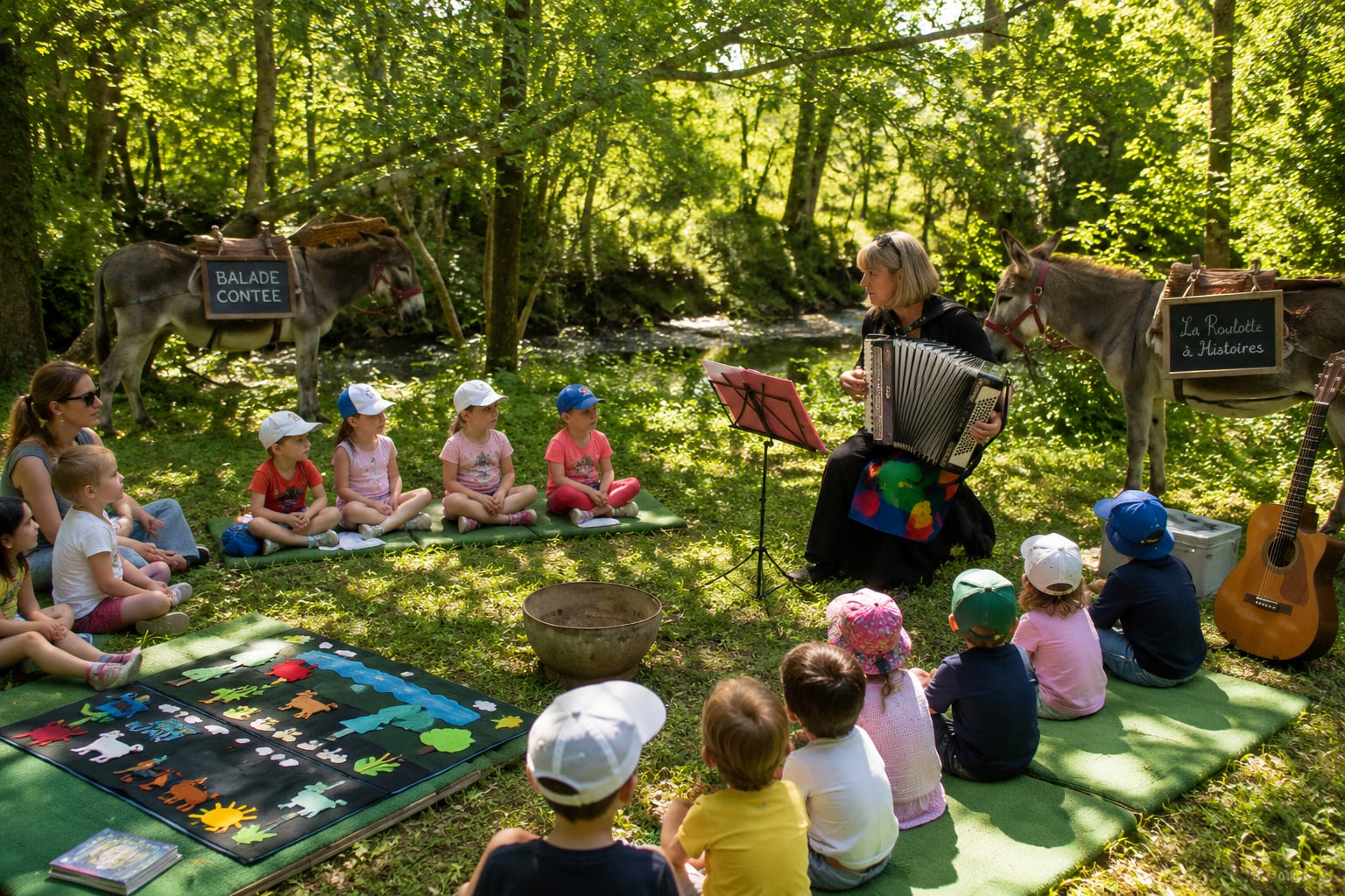 Balade contée à dos d’ânes ou en calèche – de 3 à 8 ans