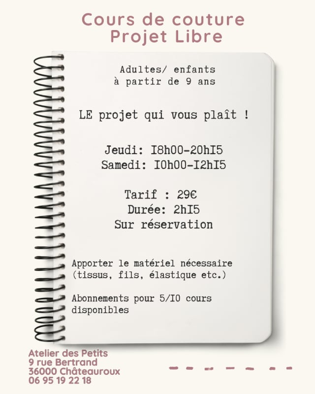 Projet Libre : Cours de couture