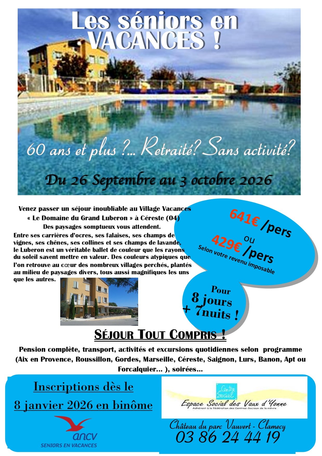 Les séniors en vacances ! Séjour au village vacances "Le Domaine du Grand Luberon" à Céreste