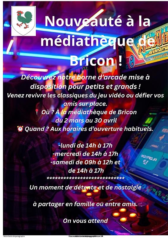 Mise à disposition de la borne d'arcade