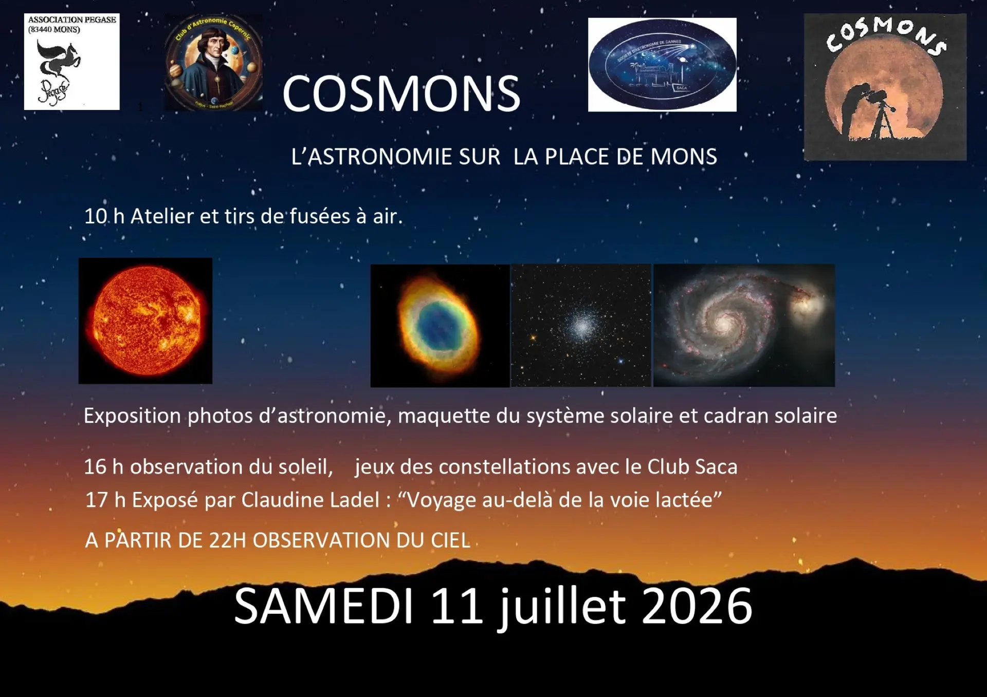 COSMONS - Journée astronomie et veillée aux étoiles