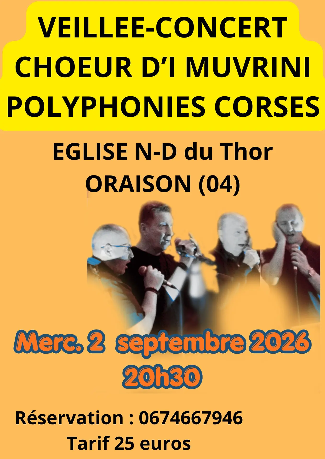 Concert veillée avec le choeur d' I MUVRINI polyphonies corses