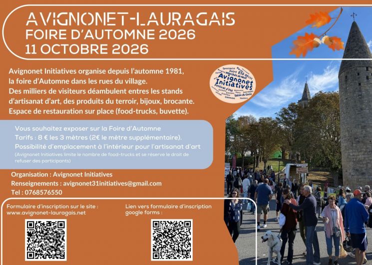 FOIRE D’AUTOMNE D’AVIGNONET-LAURAGAIS 2026