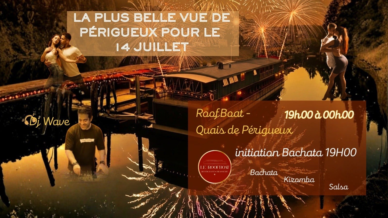 Soirée du 14 juillet au Roofboat
