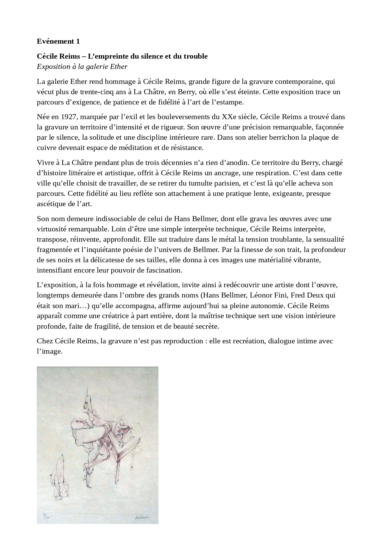 [EXPOSITION L'amour et le trouble] "L'empreinte du silence et du trouble "