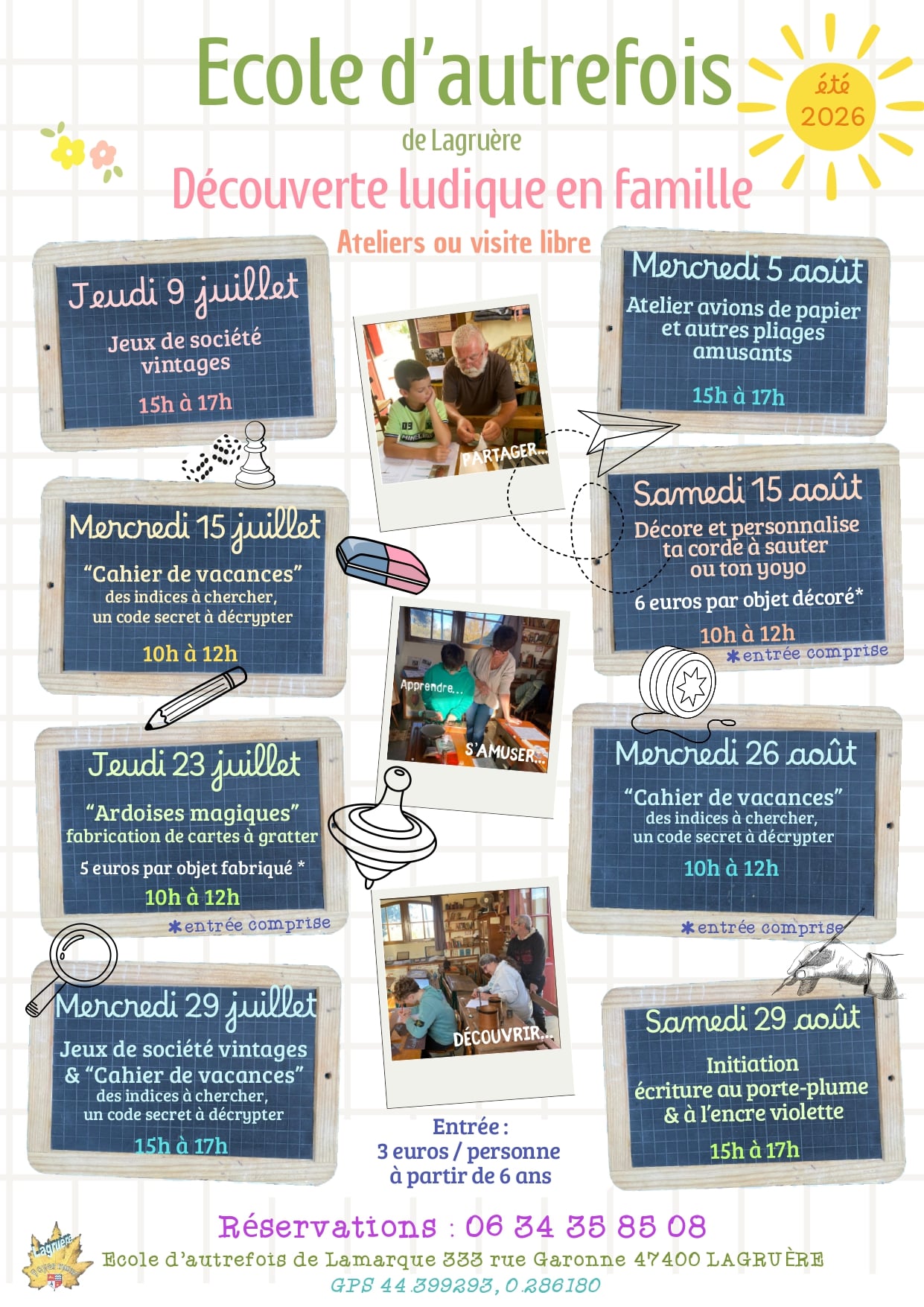 Découverte ludique en famille à l'Ecole d'autrefois