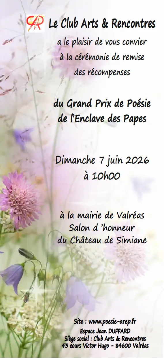 Remise des prix du Grand Prix de Poésie de l'Enclave