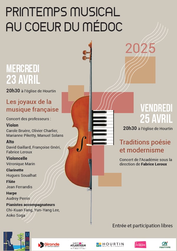 Concert du printemps musical au coeur du médoc : Traditions poésie et modernisme