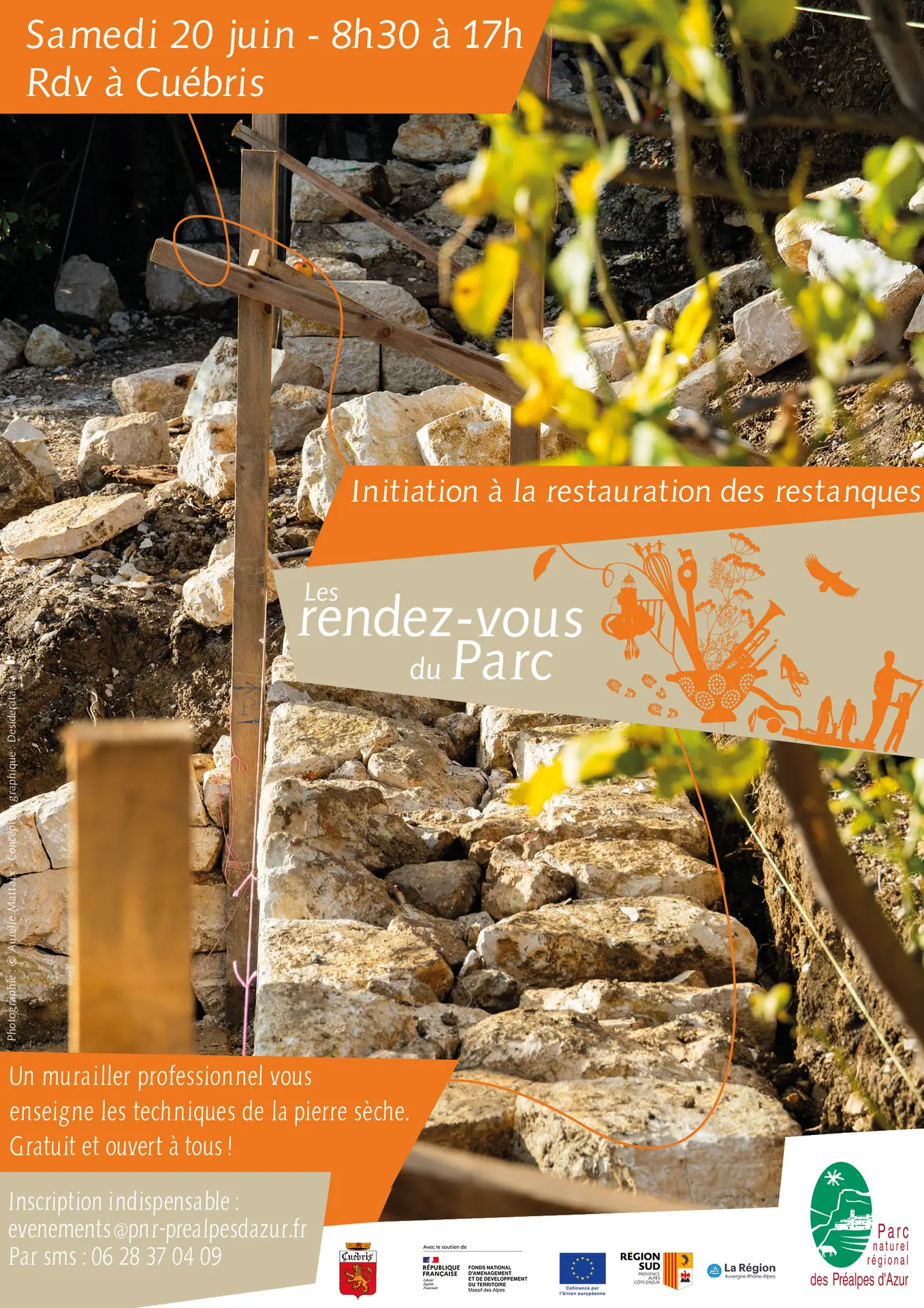 Initiation restauration de restanque en pierre sèche à Cuébris