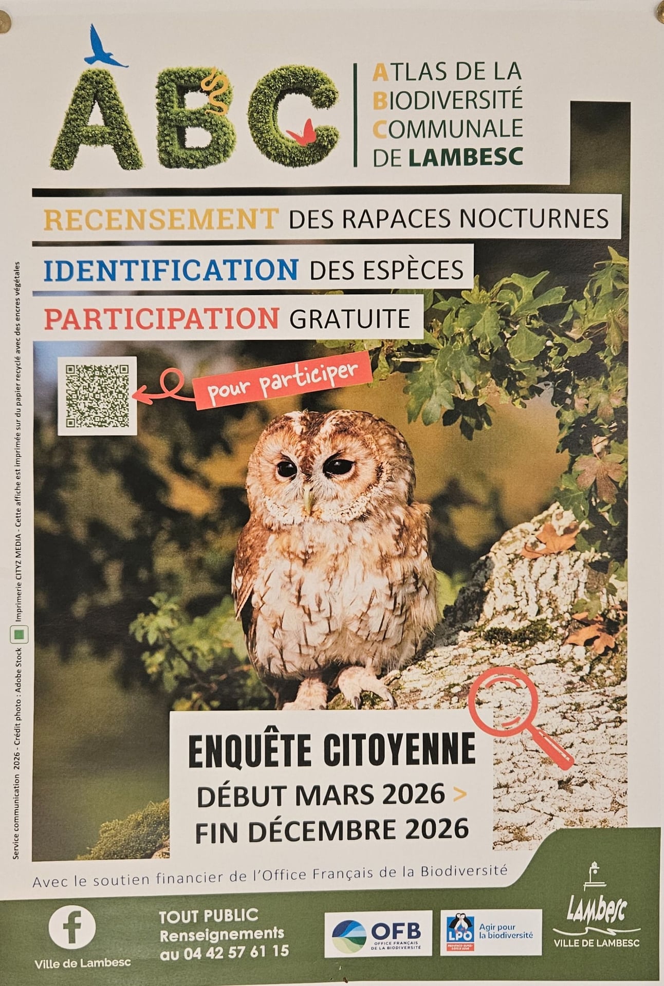 Atlas de la Biodiversité Communale de Lambesc - Recensement des Rapaces Nocturnes