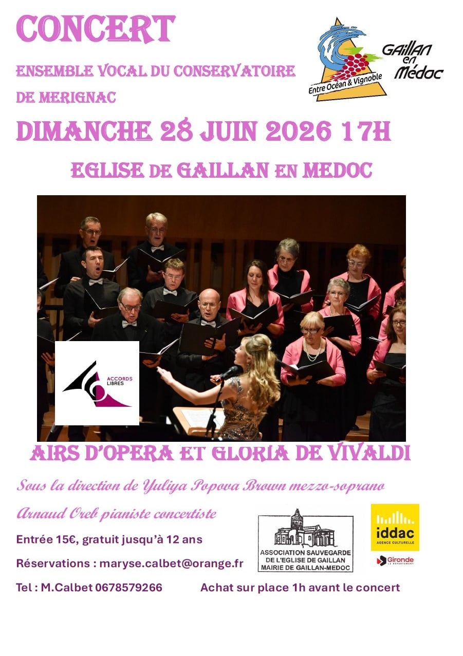 Concert de l'ensemble vocal du conservatoire de  Mérignac
