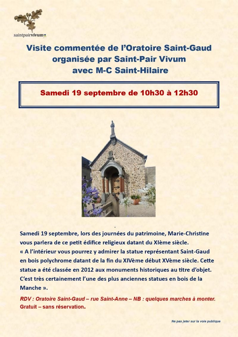 Visite commentée de l'Oratoire Saint-Gaud