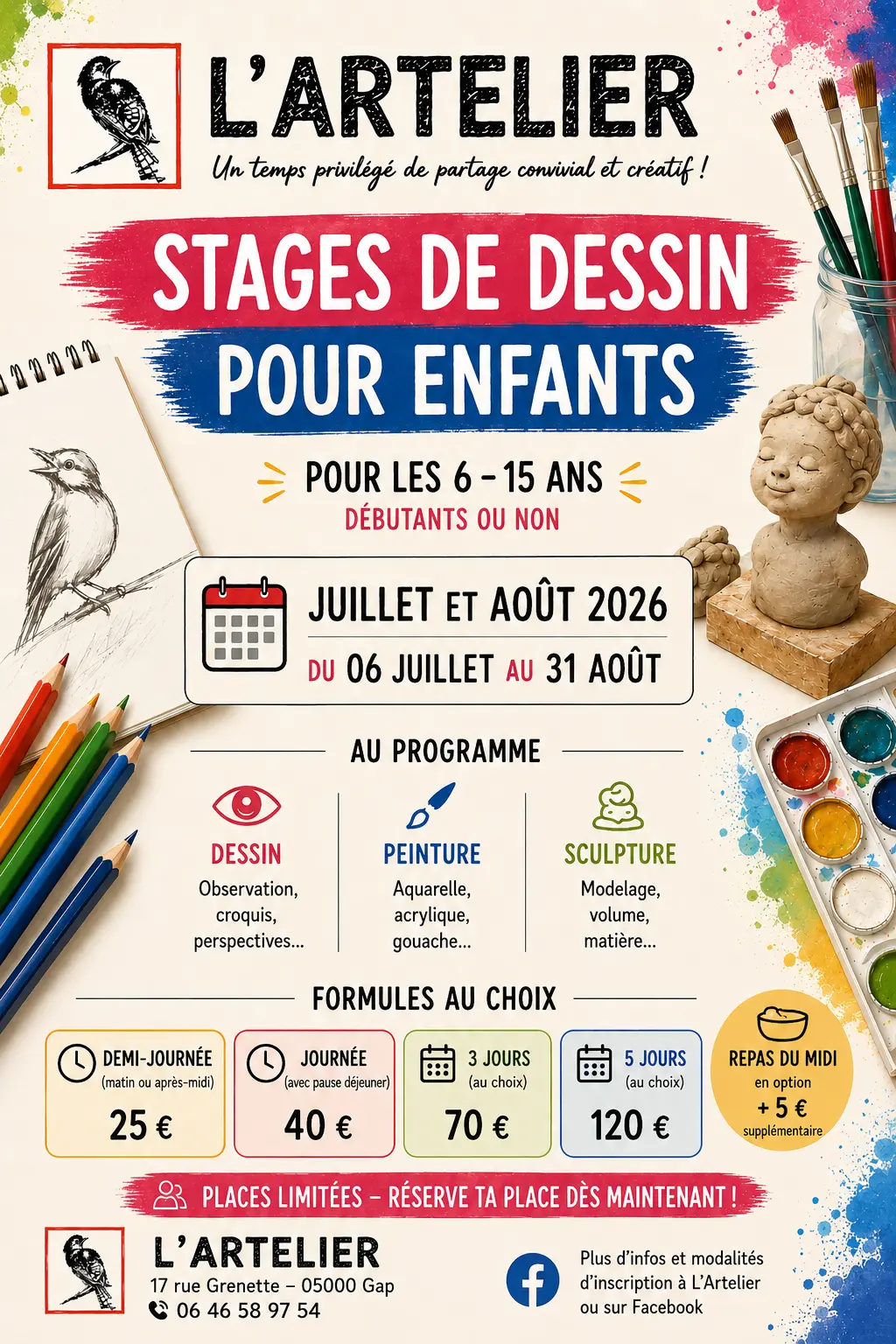 Stage créatif été pour les enfants